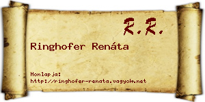 Ringhofer Renáta névjegykártya